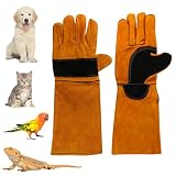 ASOUUNLD Gants de Manipulation Animaux, Gants Anti-morsure en Cuir de...