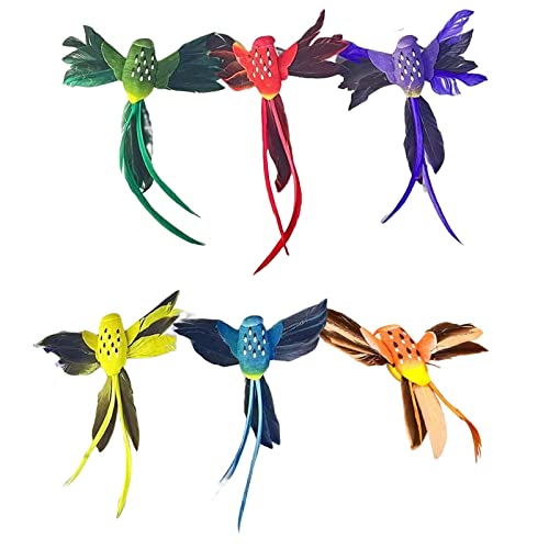 Qianly 6Pcs Artificial Hummingbird Clip on Foam Feather Birds Ornament Creative Lifelike Feathered Hummingbird Fake Foam Birds Bird Figurines for Porch Lawn Trees Wedding Decoration