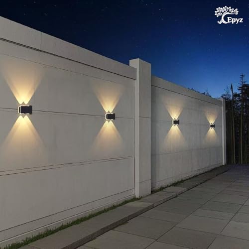 Image of Epyz Solar Wall Light Outdoor UP & Down Waterproof Garden Decoration Wall Lamps Step Small Night Lamp Garden Lighting Fence Courtyard Decor 2 LED [ Multicolor, Pack of 4 ]