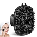 Silicone Face Scrubber, Facial Cleansing Brush, Gentle Face Exfoliator Face Brush for Women Men- Pore Cleansing & Face Massaging (1 Pack, Black) - Image 1