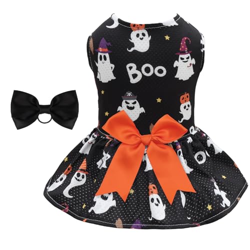 Image of CuteBone Dog Mesh Dress Halloween Puppy Sundress Pet Outfit Summer Fashion for Small Dogs Girl Cat Clothes