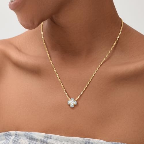 MEVECCO Dainty Gold Necklace For Women 18k Gold Plated Full CZ Pendant Necklace Handmade Necklace Jewelry Everyday Wear4