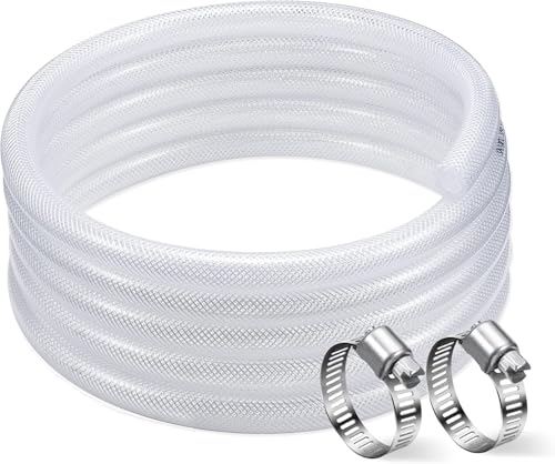 DAVCO 1" ID × 100ft Heavy Duty Braided Clear Plastic Vinyl Tubing & Clamp
