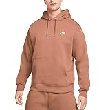 Ancho, capucha ajustable NIKE Club Sudadera con Capucha, Mineral Clay/Mineral Clay/Whit, M para Hombre