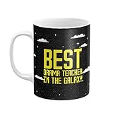Mug 312ml Pour Café ou Thé, Céramique Blanche, Best Drama Teacher Mug Galaxie Stars Cosmic Citation Cute Present Theater Cadeau Unique Pour Meilleur Ami Famille Anniversaire