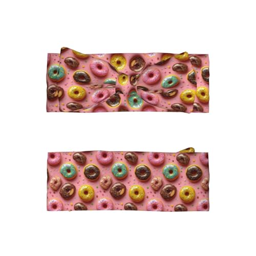 Pink Donut Cute Print Baby Girl Bows Headbands Baby Girls Newborn Headbands Infant Toddlers 0-6 Months2
