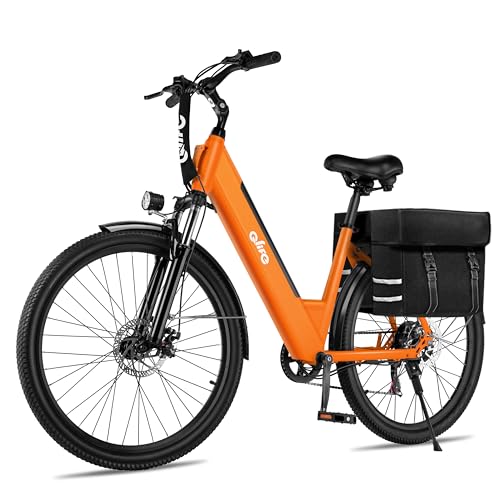 Image of Qlife Cityone Electric Bike for Adults & Teens, Step-Through Commuter Ebike, 1000W Peak Motor, 55-Mile Range, 48V Removable Battery, 26-Inch City Tires, 7-Speed, Up to 20+ MPH