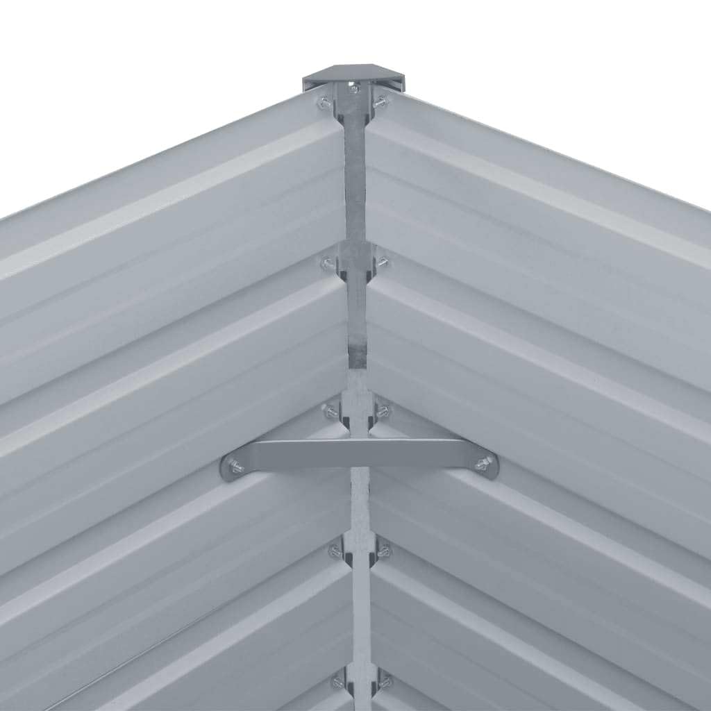 vidaXL Lit Surélevé Pot de Fleurs Bac à Plante Pot de Plante Bac de Fleurs Jardinière Jardin Extérieur Acier Galvanisé 240x40x45 cm Gris
