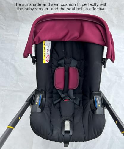 Image of Stroller Accessory Washing Kit Textile Set, Colorful Canopy & Water Resistance Soft Cushion Compatible with DOONA CAR SEAT Strollers (Wine Red)