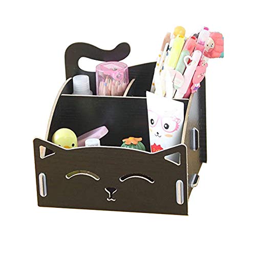 Exquiste Artwork Folding Collection Pen Organizer Desk Sorter Room Dec (Black)