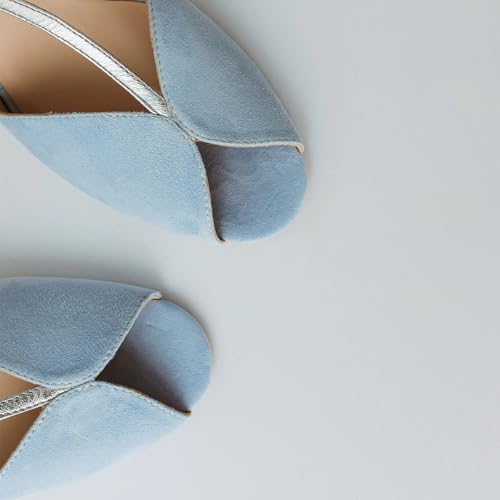 FSJ Women Low Kitten Heel D'Orsay Dress Pumps T-Strap Petal Peep Toe Ankle Strap Sandals Adorable Vintage Dance Shoes Size 4-16 US4