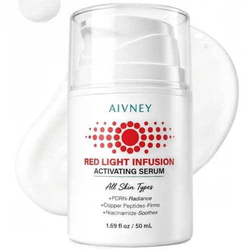 AIVNEY Red Light Therapy Activation Serum for Face & Neck with Salmon DNA PDRN Copper Peptides & Niacinamide Anti Aging Serum to Reduce Wrinkles & Firm Skin 50ml1.69 fl oz