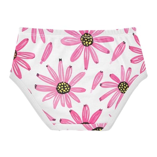 Pink Coneflowers White Toddler Underwear Custom 2t Cotton Girl Panties Cute Artistic Briefs Undies Kids2