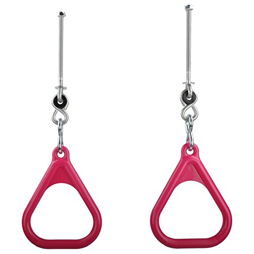 Swing Set Stuff Inc. Trapeze Rings with Swing Hangers (Pink) and SSS Logo Sticker