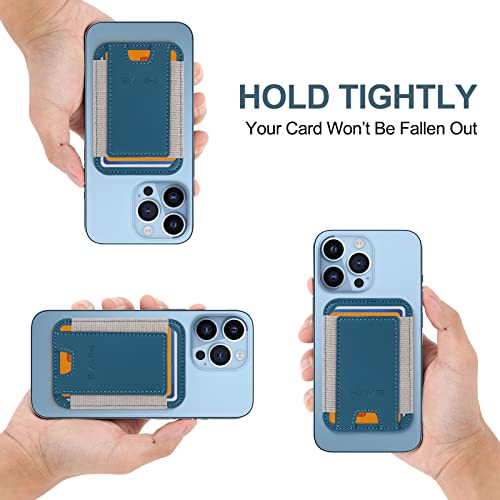 Magnetic Card Wallet Holder For Apple Magsafe, Magnetic Wallet For Iphone 12 Iphone 13/14 Magsafe Wallet, Magnetic Leather Wallet For Back Of Iphone 14/13/12 Series, Fit 6 Cards,Navy Blue #TOP4