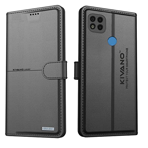 Image of KIVANO Xiaomi Poco C31 Professional Series Wallet Case | Luxurious Design | Premium | PU Leather Flip Case Back Cover - Black