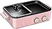 Elektryczny Garnek Z Grillem Wielofunkcyjna Patelnia Nieprzywierająca I Gorący Garnek Kryty Grill Z Hotpot Na Stek, Shabu Shabu, Koreański BBQ (Color : Pink)