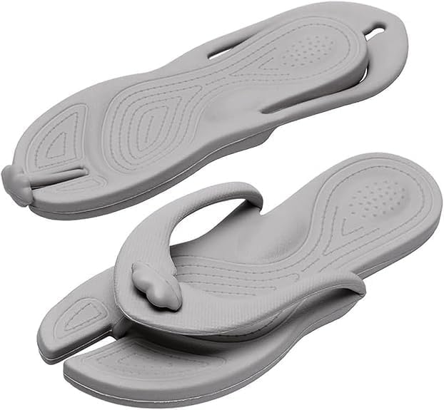 Foldable Travel Ultra-Lightweight Non-Slip Shower Flip Flops for Women Men Comfortable Thong Sandals Shoes with Arch Support Summer Outdoor Sliders Slippers for Beach-image-35
