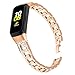 Jennyfly Metal Bnad for Galaxy fit SM-R370, Women Metal Bracelet Band Stainless Steel Strap Adjustable 5.5-8.0 inch Compatible with Samsung Galaxy fit SM-R370- Rose Gold