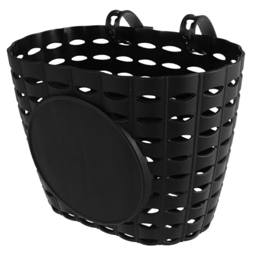 ERINGOGO 用自転車前かご ブラック 耐久プラスチック製 取り付け簡単 キッズバイク収納バスケット サイクリングアクセサリー