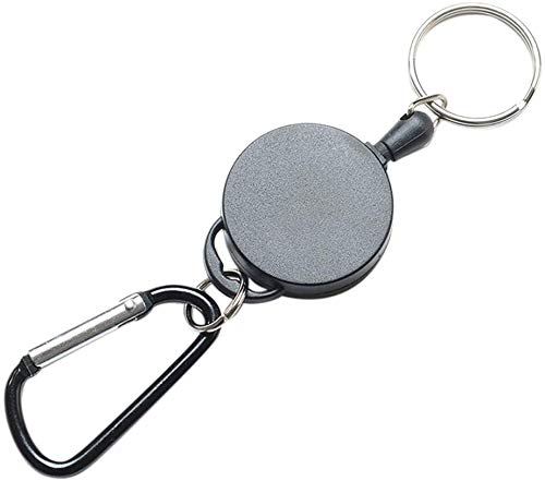 MOOUK Rétractable Clé Chaîne & Badge Moulinet Support W/Mousqueton Pince, Id Badge Support avec Acier Câble, Zinc Alliage Haut Élastique Anti-Perte Extensible Porte-Clés Support Outil - 10pcs