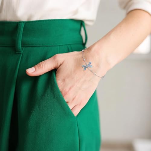 Dragonfly Gifts for Women 925 Sterling Sliver Dragonfly Bracelet Jewelry Gifts for Women Lovers2