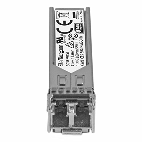 Image of StarTech.com HPE 3CSFP91 Compatible SFP Module - 1000BASE-SX - 1GbE Multi Mode (MMF) Fiber Optic Transceiver - 1GE Gigabit Ethernet SFP - LC 550m - 850nm - DDM HPE 3812, 3824, 3848 (3CSFP91ST)
