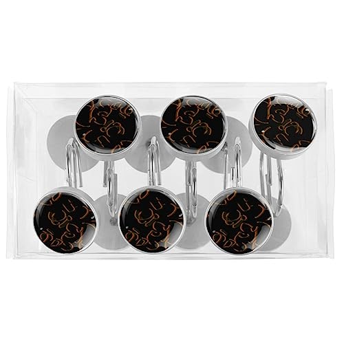 Crochets rideau de douche inox au design abstrait lot de 12 - 6