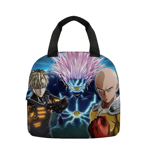 One Punch Man Anime Lunch Bag, Saitama/Tatsumaki/Genos Meal Bag Portable Lunch Box for Kids Boys Girls School Picnic
