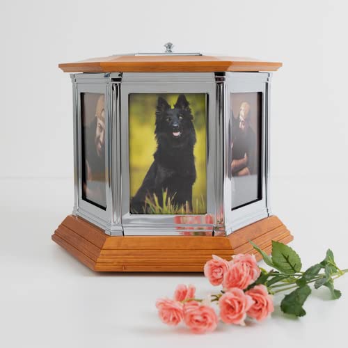 Perfect Memorials Large Rotating Memories Cremation Urn (4 by 6 Photos, 320 cu/in) - Keepsake Urns for Human Ashes / 6 Photo Frames/Spins 360 Degrees - Thumbnail 3