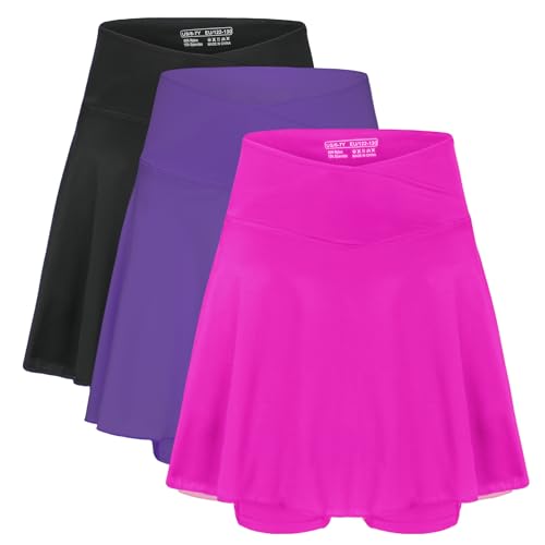 Image of Girls' 2-in-1 Flowy Butterfly Shorts with Pockets - Athletic Dance & Running Shorts for Ages 5-13