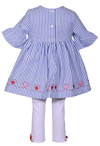 Image of Bonnie Jean Girls Blue Striped Valentine's Day Set