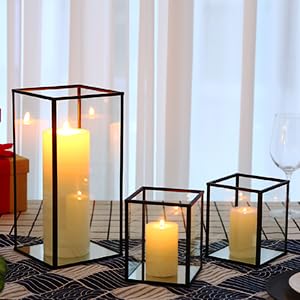 Phosphor PH-FD-BLACK-NEW-SMALL-3PCS Glass Hurricane Candle Holder Set Of 3 Pcs Black Hurricane Candleholders thumb #5