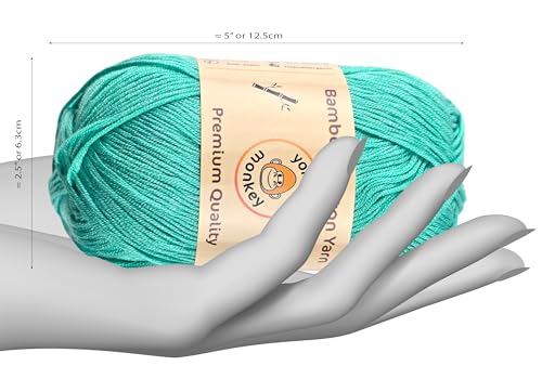 Image of 10-Pack of Yonkey Monkey 500 Grams Yarn - 70% Rayon derived from Bamboo, 30% Cotton - Imported - Light Green 9071