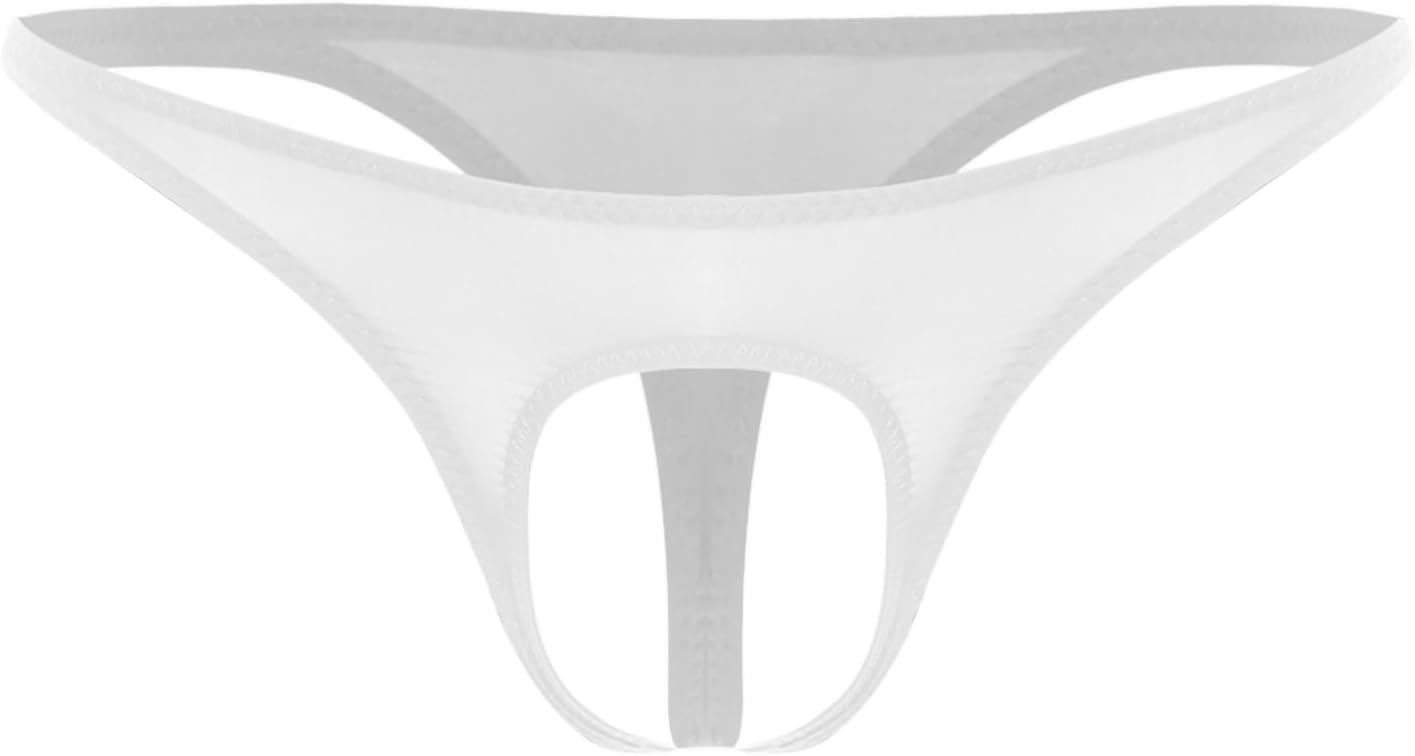 Hularka Men's Sexy Underwear Low Waist Cut Cut Thongs Open Crotch T-Back G-Strings Underpants
