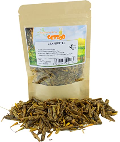 Getzoo Cavalletta di alta qualità, 25 g, fonte di proteine per roditori, ricca di aminoacidi essenziali, supporta il sistema immunitario e la digestione