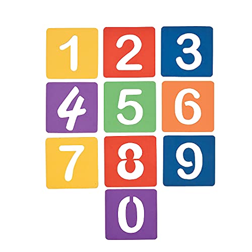 Fun Express Sidewalk Chalk Number Stencils - Stationery - 10 Pieces