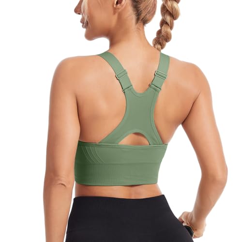 HANERDUN Sport BH Starker Halt Damen Verstellbar Träger Yoga Bra mit Gepolstert Nahtlose Ohne Bügel Breiten Trägern Racerback für Fitness Lauf Joggen HANERDUN Sport BH Starker Halt Damen Verstellbar Träger Yoga Bra mit Gepolstert Nahtlose Ohne Bügel Breiten Trägern Racerback für Fitness Lauf Joggen