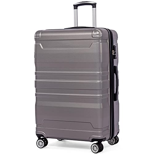 LEADZM Bagages durs de Chariot de Voyage de Bagage à Main de Shell avec la Serrure de TSA et Les roulettes de Pivot 41*26*65 cm (Gris Chaud) Cover