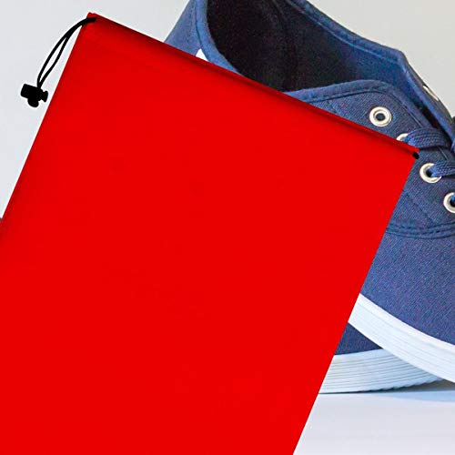 Palterwear Drawstring Bag - Nylon Stuff Pouch With Toggle For Gym, Sports, Luggage, Storage, Travel - Multi-Purpose (10 X 15-12 Pack, Red) #TOP6