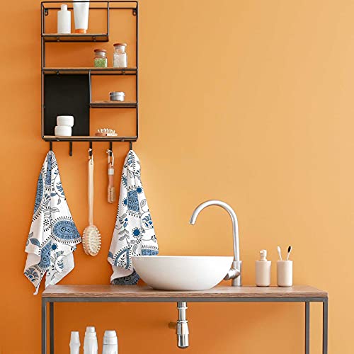 Blue Ethnic Paisley Pattern Hand Towels Set For Bathroom Kitchen Towels Microfiber Bath Towel Absorbent Dish Fingertip Towel For Guest Gym Spa And Bar 30 X 15 Inch #TOP3