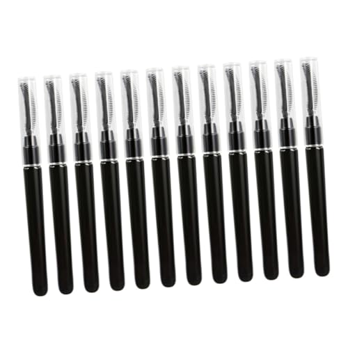 HAPINARY Elastic Reusable Lash Brush 12 Pack Makeup Eyelash Comb Soft Silicone Handle for Travel
