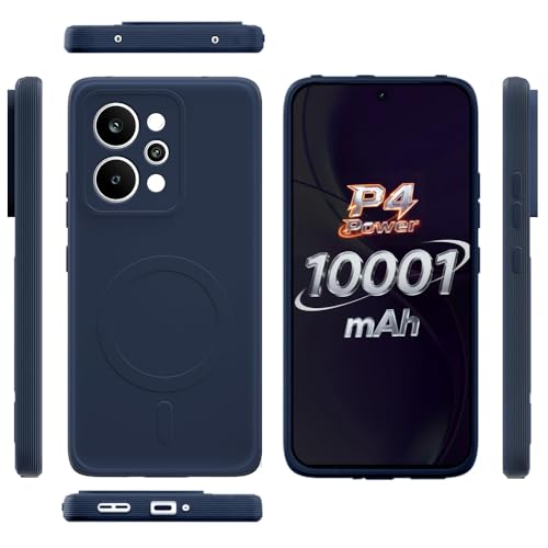 Image of Back Cover Realme P4 Power 5G | MagFit Ring Design (Non-Magnetic) | Shockproof Case | Anti-Slip Grip | Raised Camera Edges | Slim Protective Case for Realme P4 Power 5G (Steel Blue)