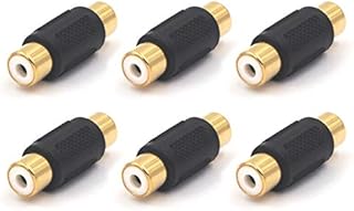 VCE RCA Female to RCA Female Coupler Audio Coupler RCA Gold Plated 6 Pack