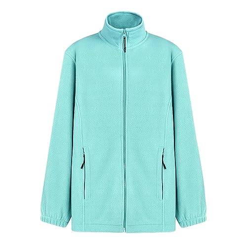 Chaqueta de forro polar para mujer, otoño e invierno, chaqueta de forro polar, cremallera ligera, cuello alto, chaquetas sólidas, cálidas, prendas de abrigo de invierno, chaqueta de mujer al aire