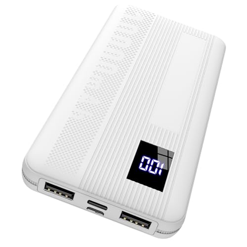 Dbasne Bateria Externa, 10000mAh Power Bank, 15W Carga Bateria Portatil USB C Input & Output, 4 Puertos Cargador Portatil con LED Compatible con iPhone 15/14/13 Samsung Xiaomi etc Smartphones