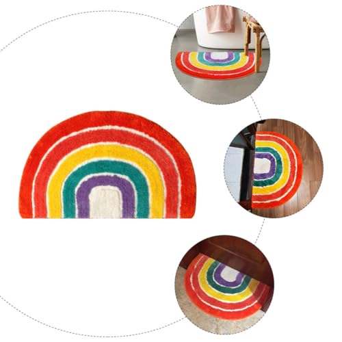 Tapis de bain antidérapant en polyester arc-en-ciel salon - 5