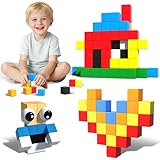 [𝐌𝐀𝐗𝐈 𝐅𝐎𝐑𝐌𝐀𝐓 𝟓𝟔 𝐏𝐈È𝐂𝐄𝐒] Ce set complet de 56 cubes magnétiques offre une base solide pour l'imagination. Avec 56 pièces, votre enfant peut construire des structures variées, des animaux aux châteaux, stimulant ainsi sa créativité sans limite.