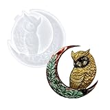 XYQHOAC Owl Resin Molds Silicone Moon Mold Epoxy Resin Mold Wall Art Decor Molds DIY Animal Wall Hanging Craft