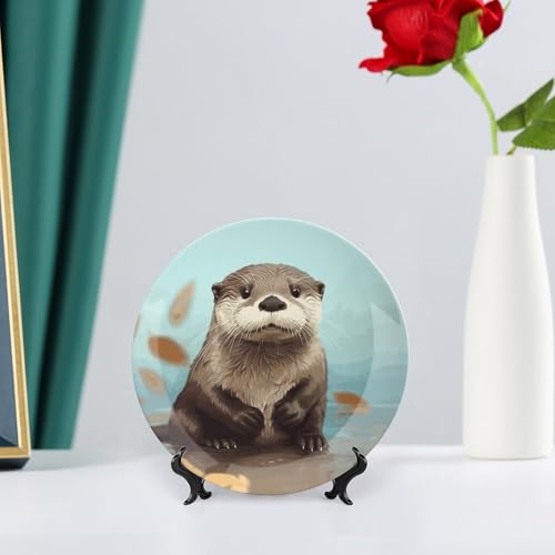 Plato Decorativo Cute Otter de Porcelana de 6 pulgadas miniatura 6